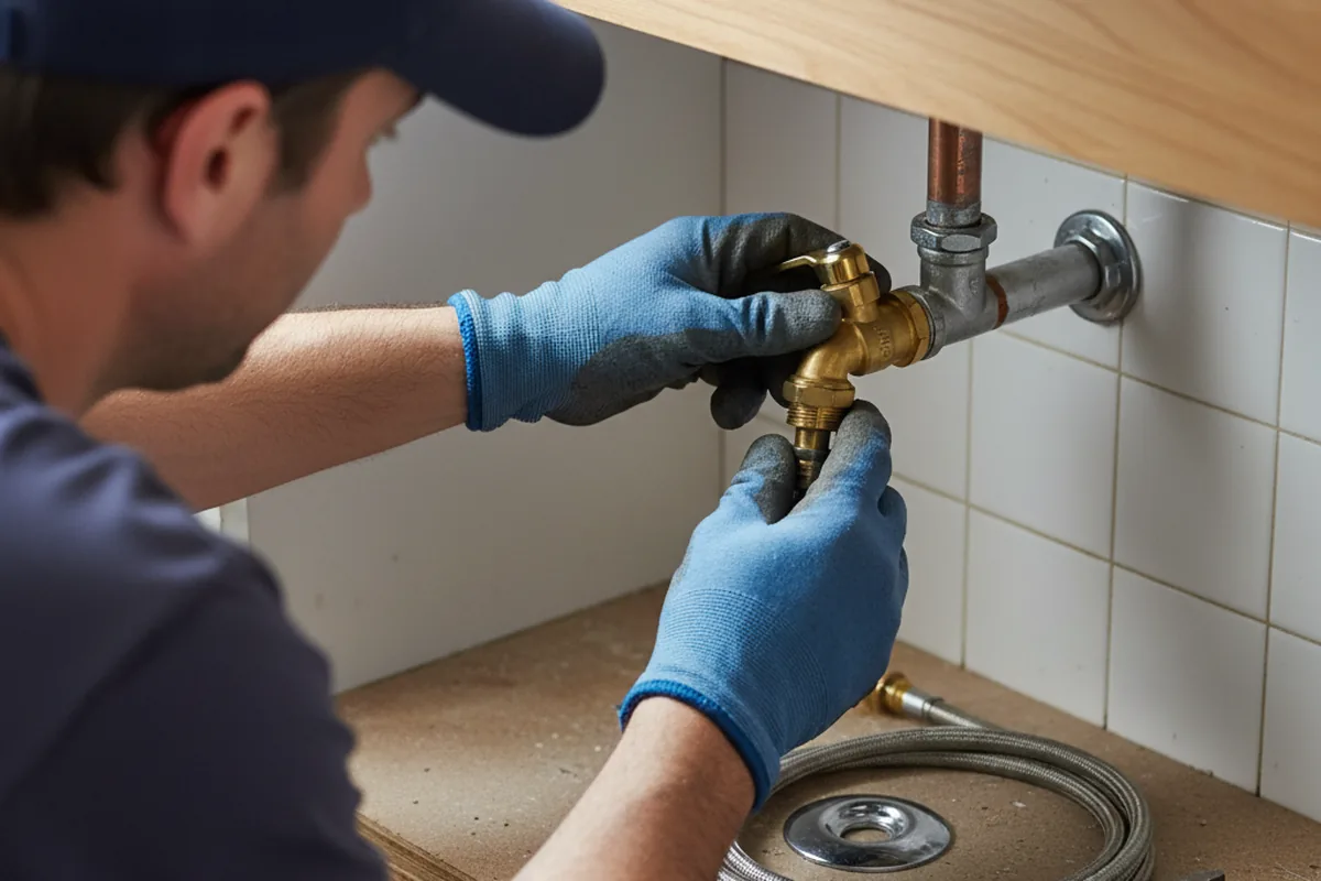 Shutoff valve and fitting work during Faucet and Fixture Repair in North Canton